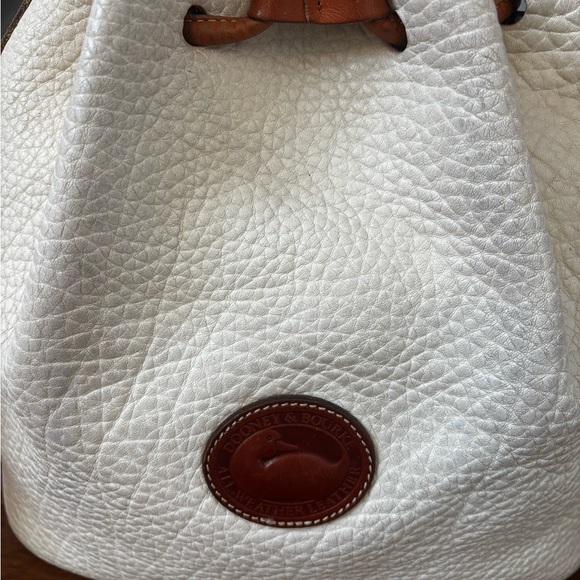 Vintage Dooney & Bourke Pebble Leather Bone Bucket Bag - Picture 6 of 15